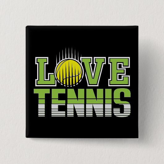 Badge Carré 5 Cm Love Tennis (Devant)