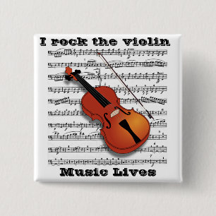 Badge Carré 5 Cm Lover_violon