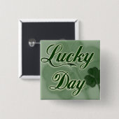 Badge Carré 5 Cm Lucky Day (Devant & derrière)