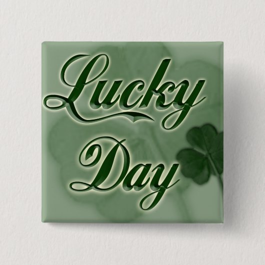 Badge Carré 5 Cm Lucky Day (Devant)