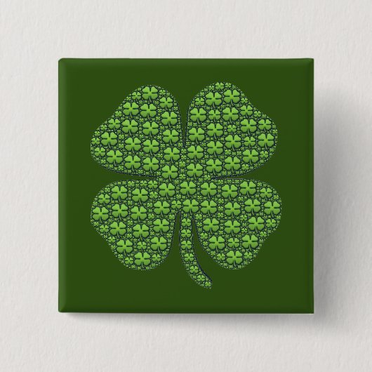 Badge Carré 5 Cm Lucky Irish Clover Dark Green (Devant)