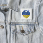 Badge Carré 5 Cm L'Ukraine drapeau parties scintillant faux pétille (En situation)