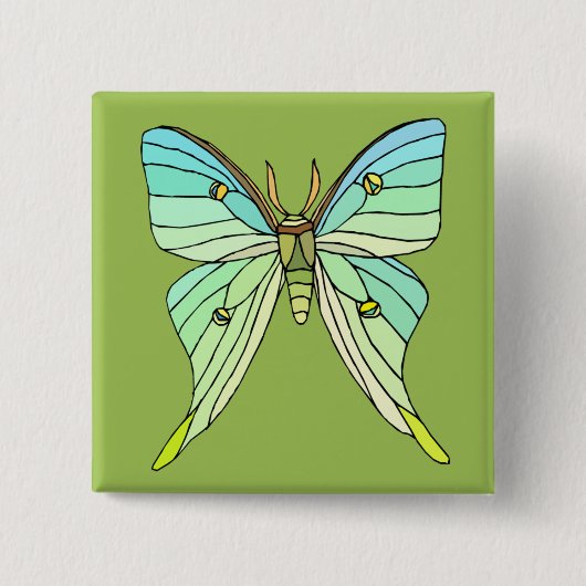 Badge Carré 5 Cm Luna Moth (Devant)