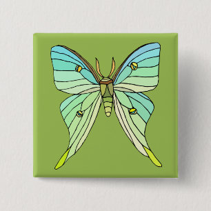 Badge Carré 5 Cm Luna Moth