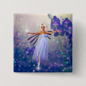 Badge Carré 5 Cm Lunaria, la fée crépusculaire (Devant)