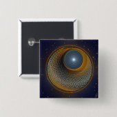 Badge Carré 5 Cm Lune de castor de sassafras (Devant & derrière)