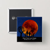 Badge Carré 5 Cm Lune de sang Éclipse lunaire 2019 (Devant & derrière)