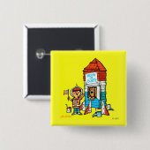 Badge Carré 5 Cm Lune ou buste ! (Devant & derrière)