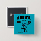 Badge Carré 5 Cm Lute Play Boy (Devant & derrière)