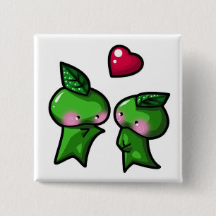 Badge Carré 5 Cm Lutin de feuille