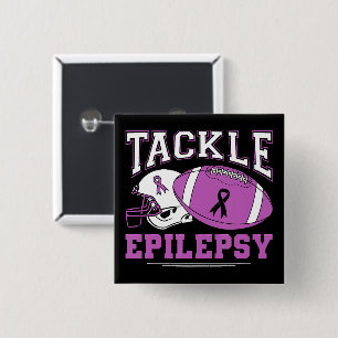 Badge Carré 5 Cm Lutte contre l'épilepsie Ruban Violet Football
