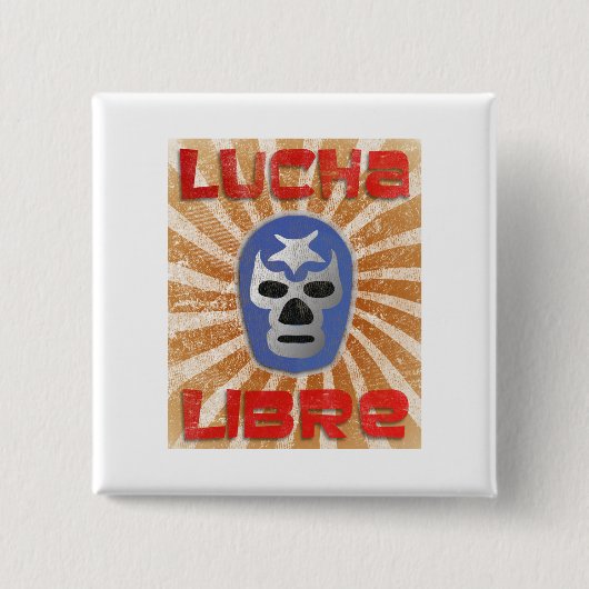 Badge Carré 5 Cm Lutte mexicaine de Lucha Libre (Devant)