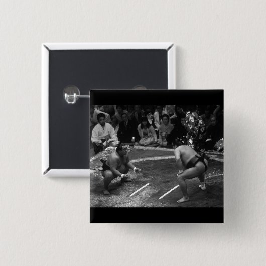 Badge Carré 5 Cm Lutte SUMO (Devant & derrière)