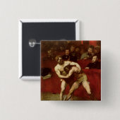 Badge Carré 5 Cm Lutteurs, 1875 (Devant & derrière)