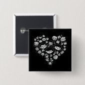 Badge Carré 5 Cm Luv 2 (Devant & derrière)