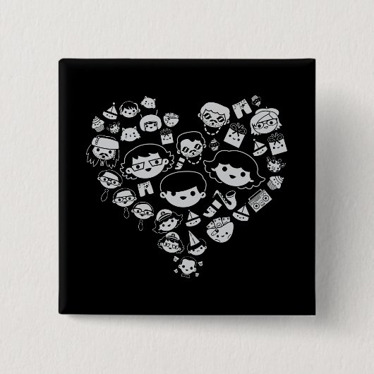 Badge Carré 5 Cm Luv 2 (Devant)