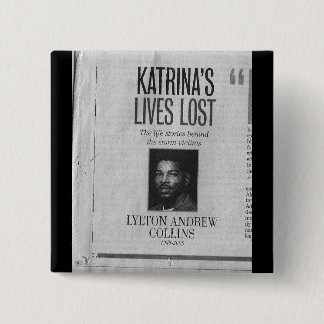 Badge Carré 5 Cm Lylton Collins - les vies perdues à Katrina