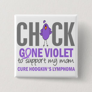 Badge Carré 5 Cm Lymphome violet allé de la maman H