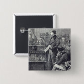 Badge Carré 5 Cm M. Gladstone fournissant son premier discours (Devant & derrière)