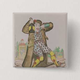 Badge Carré 5 Cm M. Grimaldi comme clown, éclairage