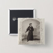 Badge Carré 5 Cm M. Macready comme Shylock, scène 3 de la Loi I, (Devant & derrière)