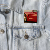 Badge Carré 5 Cm Ma Corvette rouge (En situation)