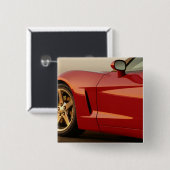 Badge Carré 5 Cm Ma Corvette rouge (Devant & derrière)