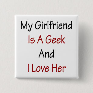 Badge Carré 5 Cm Ma Fille Est Un Geek Et Je L'Aime