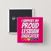 Badge Carré 5 Cm Ma fille lesbienne fière (Devant & derrière)