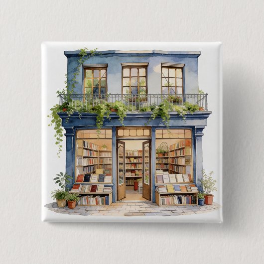Badge Carré 5 Cm Ma Librairie  (Devant)