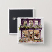 Badge Carré 5 Cm Ma Librairie (Devant & derrière)