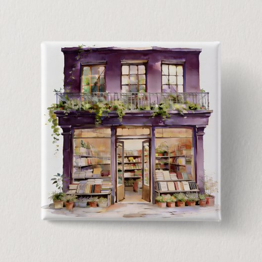 Badge Carré 5 Cm Ma Librairie (Devant)