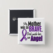 Badge Carré 5 Cm Ma mère est un Cancer pancréatique d'ange (Devant & derrière)