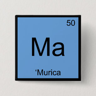Badge Carré 5 Cm Ma - 'Murica Symbole d'élément de chimie d'Amériqu