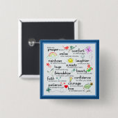 Badge Carré 5 Cm Ma Prière Pour Vous Bénédictions (Devant & derrière)