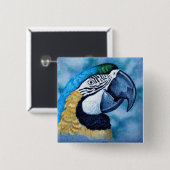 Badge Carré 5 Cm Macaw (Devant & derrière)