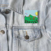 Badge Carré 5 Cm Machu Picchu Pérou Dessin (En situation)