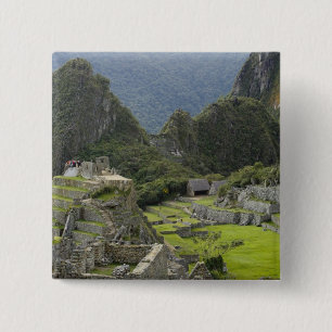 Badge Carré 5 Cm Machu Picchu, ruines de la ville inca, Pérou.2