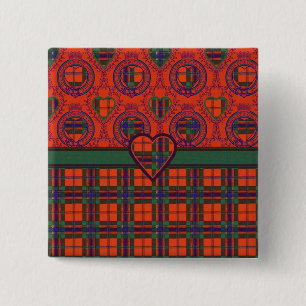 Badge Carré 5 Cm Maclean de tartan d'écossais de plaid de Duart