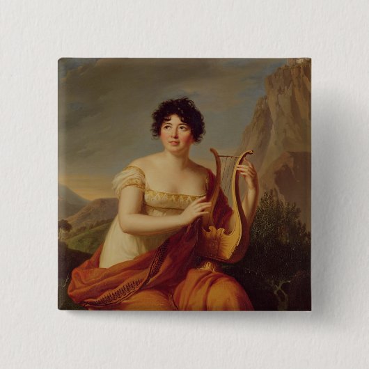 Badge Carré 5 Cm Madame de Stael comme Corinne (Devant)