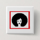 Badge Carré 5 Cm Madame en rouge (Devant)