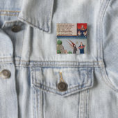 Badge Carré 5 Cm Madame Philosophy mène Boethius en vol (En situation)