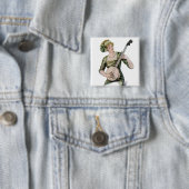 Badge Carré 5 Cm Madame Player Button (En situation)