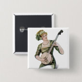 Badge Carré 5 Cm Madame Player Button (Devant & derrière)