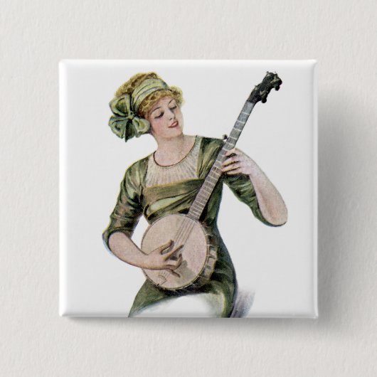 Badge Carré 5 Cm Madame Player Button (Devant)
