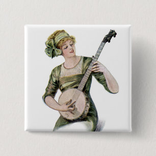 Badge Carré 5 Cm Madame Player Button