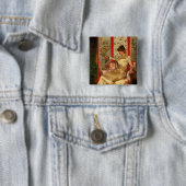 Badge Carré 5 Cm Madame Reading (En situation)