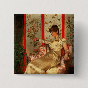 Badge Carré 5 Cm Madame Reading