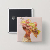 Badge Carré 5 Cm Madame Victoria (Devant & derrière)