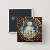 Badge Carré 5 Cm MADONNA AVEC ENFANT, ronde (Devant & derrière)